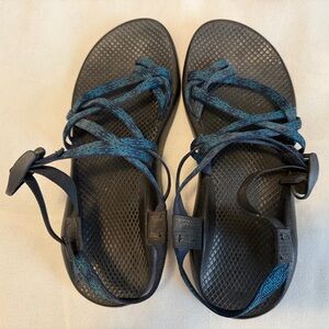 Chaco Women’s ZX/2 Sandals with Blue Straps, Size 10